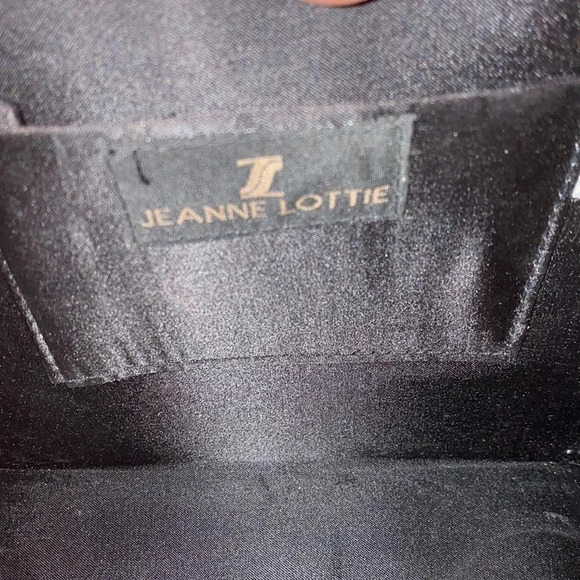 Jeanne Lottie  Vintage Black Velvet rhinestone details slim chain shoulder bag - Picture 9 of 11